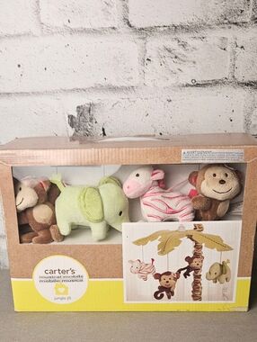 Carters Jungle Jill Musical Crib Mobile Baby Nursery Plush NIB